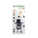 Barbecue au gaz – 114 x 55 x 114 cm – NATERIAL Alton, 3 brûleurs, noir