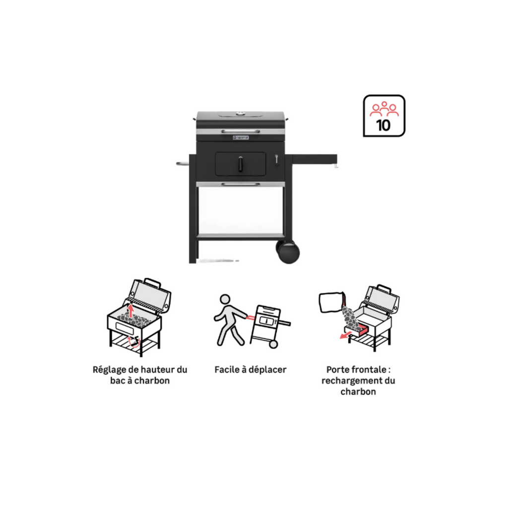 Barbecue charbon Centaurus Beta II 90x70cm NATERIAL