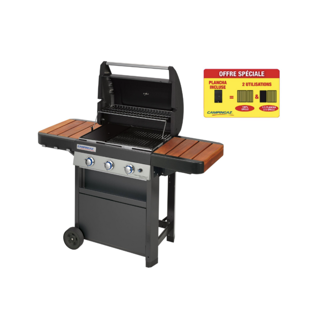 Barbecue au gaz CAMPINGAZ 3 Series Classic wld 2en1 + plancha, noir