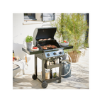 Barbecue au gaz – 114 x 55 x 114 cm – NATERIAL Alton, 3 brûleurs, noir