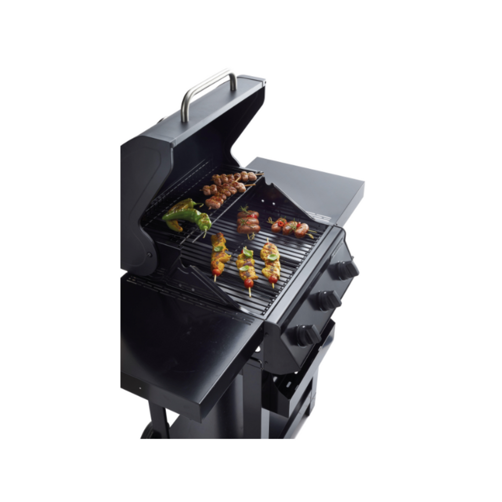 Barbecue au gaz – 114 x 55 x 114 cm – NATERIAL Alton, 3 brûleurs, noir