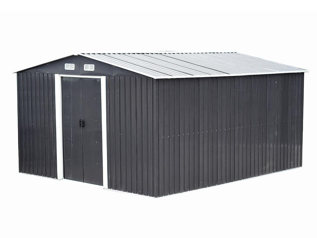Abri de jardin en acier galvanisé gris 12,5 m² - Prix d'usines