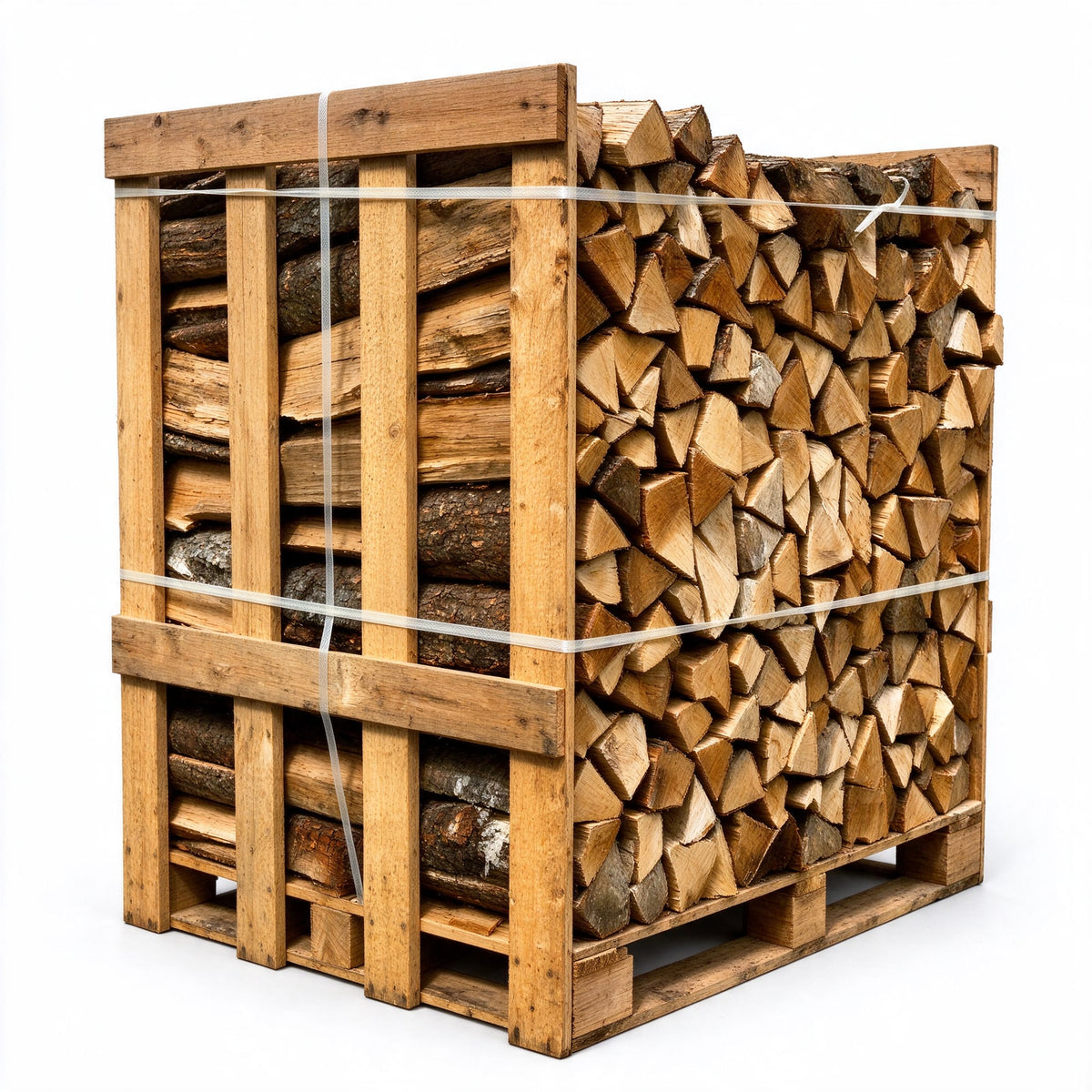 Demi-palette – 25 cm – mélange de bois durs – 1 m³ – 1,5 stères